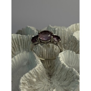 925 Sterling Silver Beautiful Amethyst Ring Size 10
