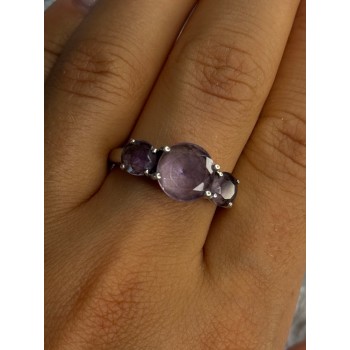 925 Sterling Silver Beautiful Amethyst Ring Size 10
