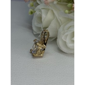 925 Sterling Silver Gold Plated CZ Pendant Length 0.80 Inch