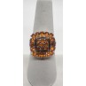 925 Sterling Silver CZ Orange Ring Size 8