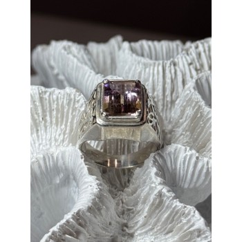 925 Sterling Silver Spinel Men's Ring Size 8