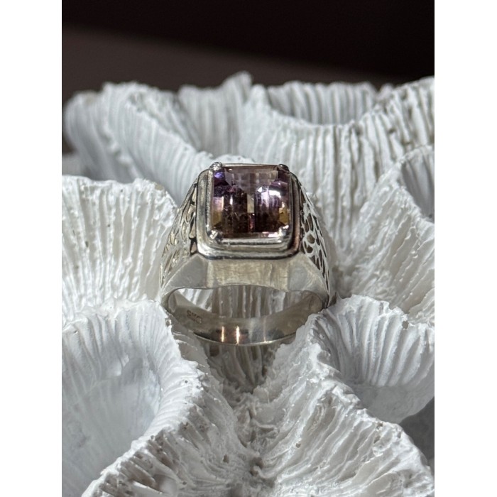 925 Sterling Silver Spinel Men's Ring Size 8