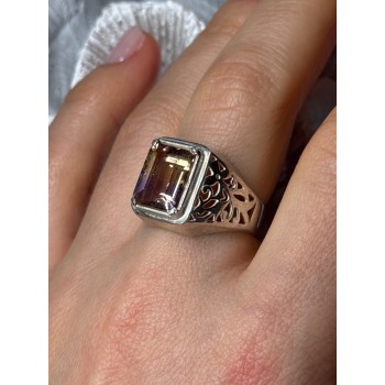 925 Sterling Silver Spinel Men's Ring Size 8