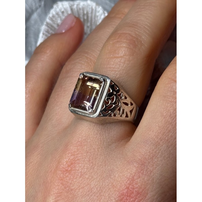 925 Sterling Silver Spinel Men's Ring Size 8