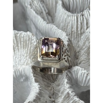 925 Sterling Silver Spinel Men's Ring Size 8