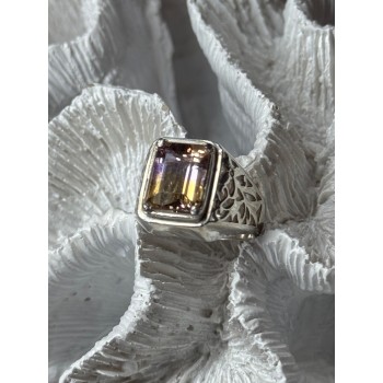 925 Sterling Silver Spinel Men's Ring Size 8