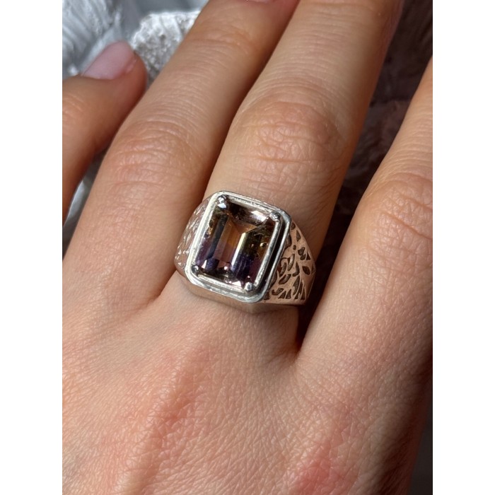 925 Sterling Silver Spinel Men's Ring Size 8