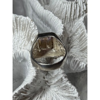 925 Sterling Silver Spinel Men's Ring Size 8