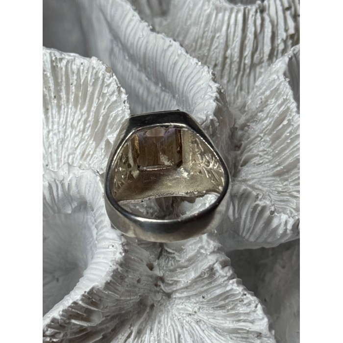 925 Sterling Silver Spinel Men's Ring Size 8