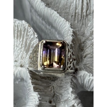 925 Sterling Silver Spinel Men's Ring Size 8