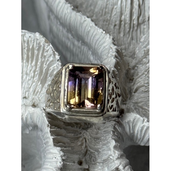 925 Sterling Silver Spinel Men's Ring Size 8