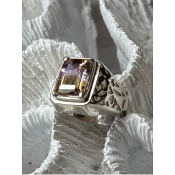 925 Sterling Silver Spinel Men's Ring Size 8