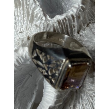 925 Sterling Silver Spinel Men's Ring Size 8