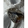 925 Sterling Silver Spinel Men's Ring Size 8