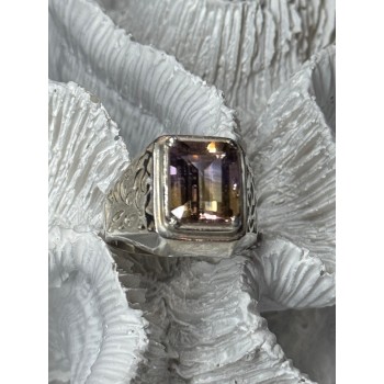 925 Sterling Silver Spinel Men's Ring Size 8