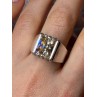 MEN'S 925 STERLING SILVER YELLOW SPINEL RING SIZE 8.5