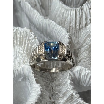 925 Sterling Silver Spinel Men's Ring Size 8.5