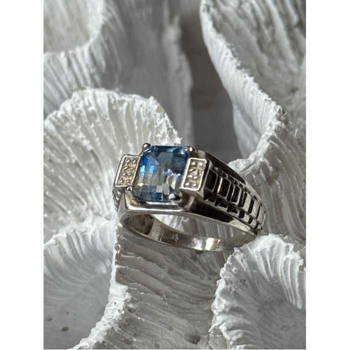 925 Sterling Silver Spinel Men's Ring Size 8.5