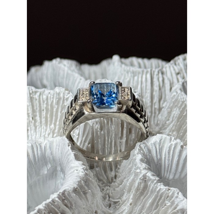 925 Sterling Silver Spinel Men's Ring Size 8.5