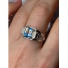 925 Sterling Silver Spinel Men's Ring Size 8.5