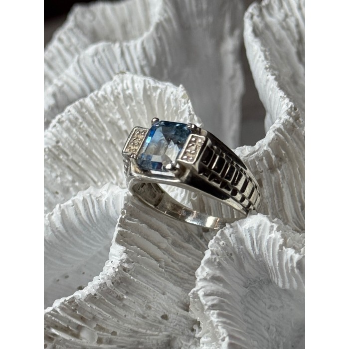 925 Sterling Silver Spinel Men's Ring Size 8.5