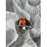 925 STERLING SILVER ORANGE CITRINE MEN'S RING SIZE 9