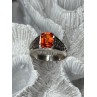 925 STERLING SILVER ORANGE CITRINE MEN'S RING SIZE 9