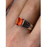 925 STERLING SILVER ORANGE CITRINE MEN'S RING SIZE 9