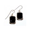 925 Sterling Silver Black Nephrite Earrings
