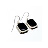 925 Sterling Silver Black Nephrite Earrings