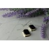 925 Sterling Silver Black Nephrite Earrings