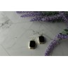 925 Sterling Silver Black Nephrite Earrings
