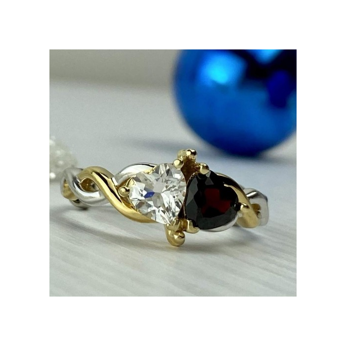 925 Sterling Silver Gold Plated Almandine & Spinel 