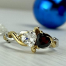 925 Sterling Silver Gold Plated Almandine & Spinel 