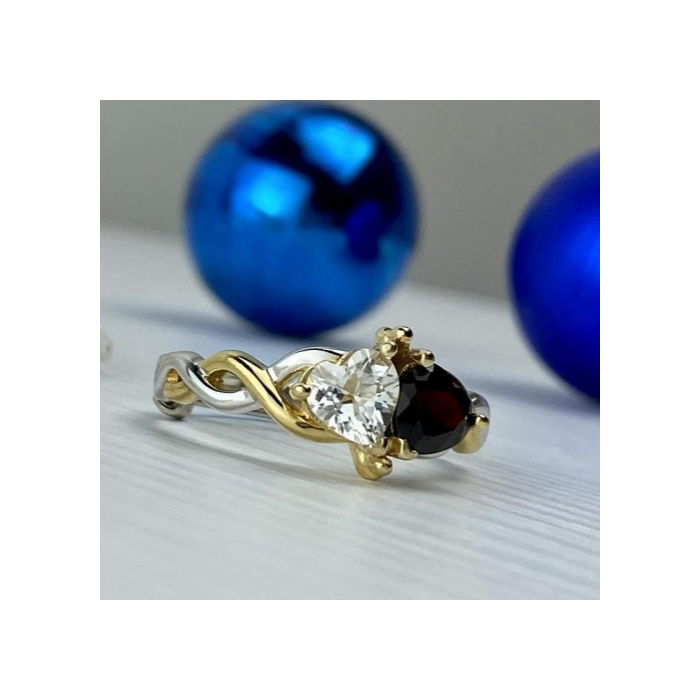 925 Sterling Silver Gold Plated Almandine & Spinel 