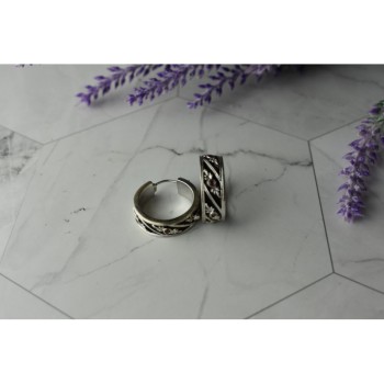 925 Sterling Silver Pink Spinel & Black Enamel Earrings