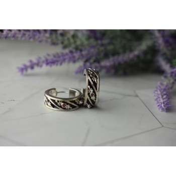 925 Sterling Silver Pink Spinel & Black Enamel Earrings