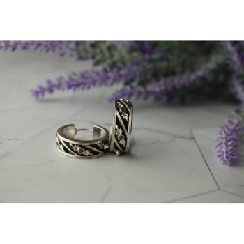 925 Sterling Silver Pink Spinel & Black Enamel Earrings