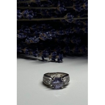 925 Sterling Silver CZ Ring Size 6