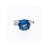 925 Sterling Silver Blue Topaz & Quartz Ring Size 6.5