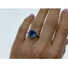 925 Sterling Silver Blue Topaz & Quartz Ring Size 6.5