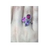 925 Sterling Silver Amethyst & Spinel Ring Size 8