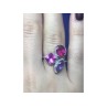925 Sterling Silver Amethyst & Spinel Ring Size 8