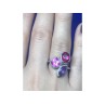 925 Sterling Silver Amethyst & Spinel Ring Size 8