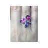 925 Sterling Silver Amethyst & Spinel Ring Size 8