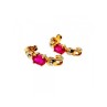 925 Sterling Silver Gold Plated Pink Topaz Stud Earrings