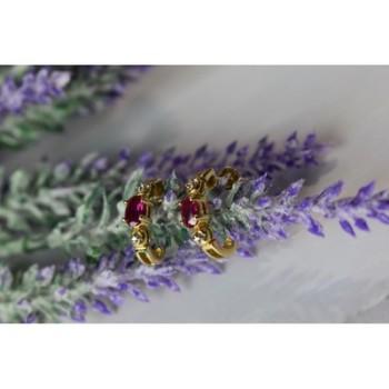 925 Sterling Silver Gold Plated Pink Topaz Stud Earrings