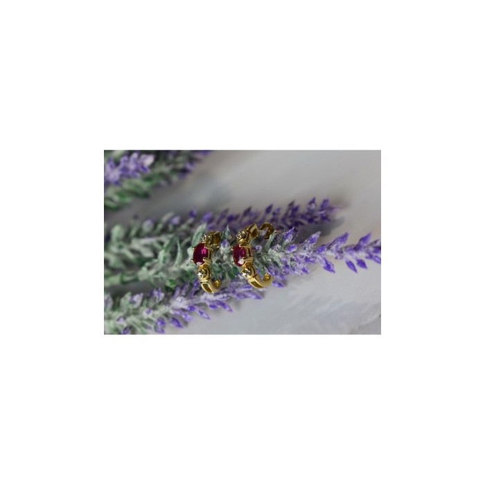 925 Sterling Silver Gold Plated Pink Topaz Stud Earrings