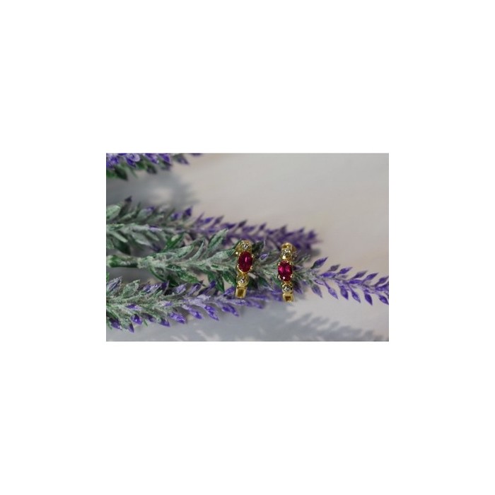 925 Sterling Silver Gold Plated Pink Topaz Stud Earrings