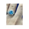 925 Sterling Silver Blue Topaz Ring Size 8